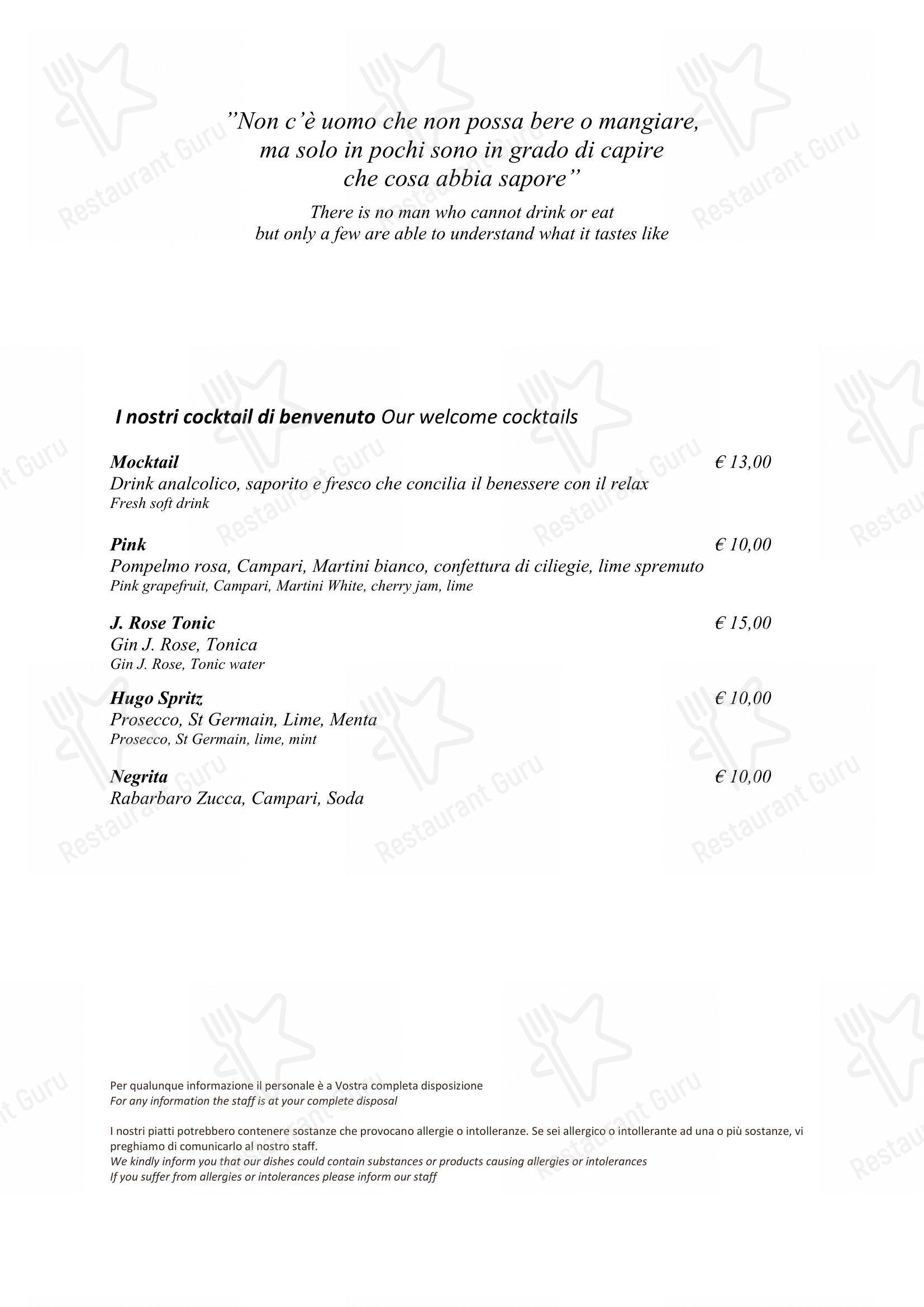 Menu bar per Ristorante Conte Camillo ristorante
