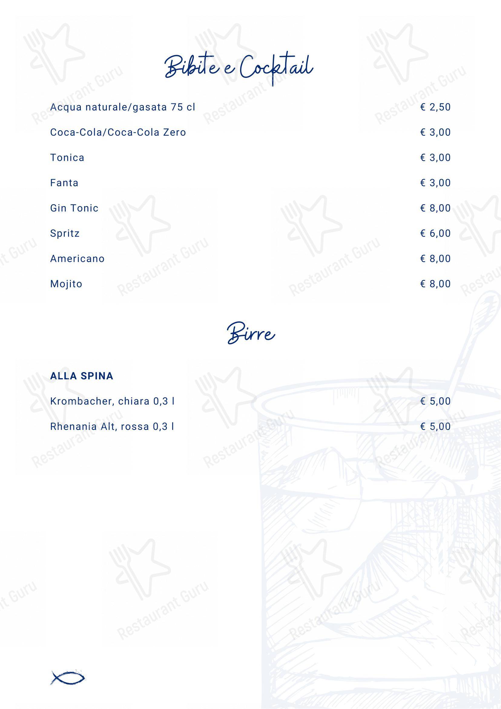 Menu bar per D-light Bistrot pizzeria