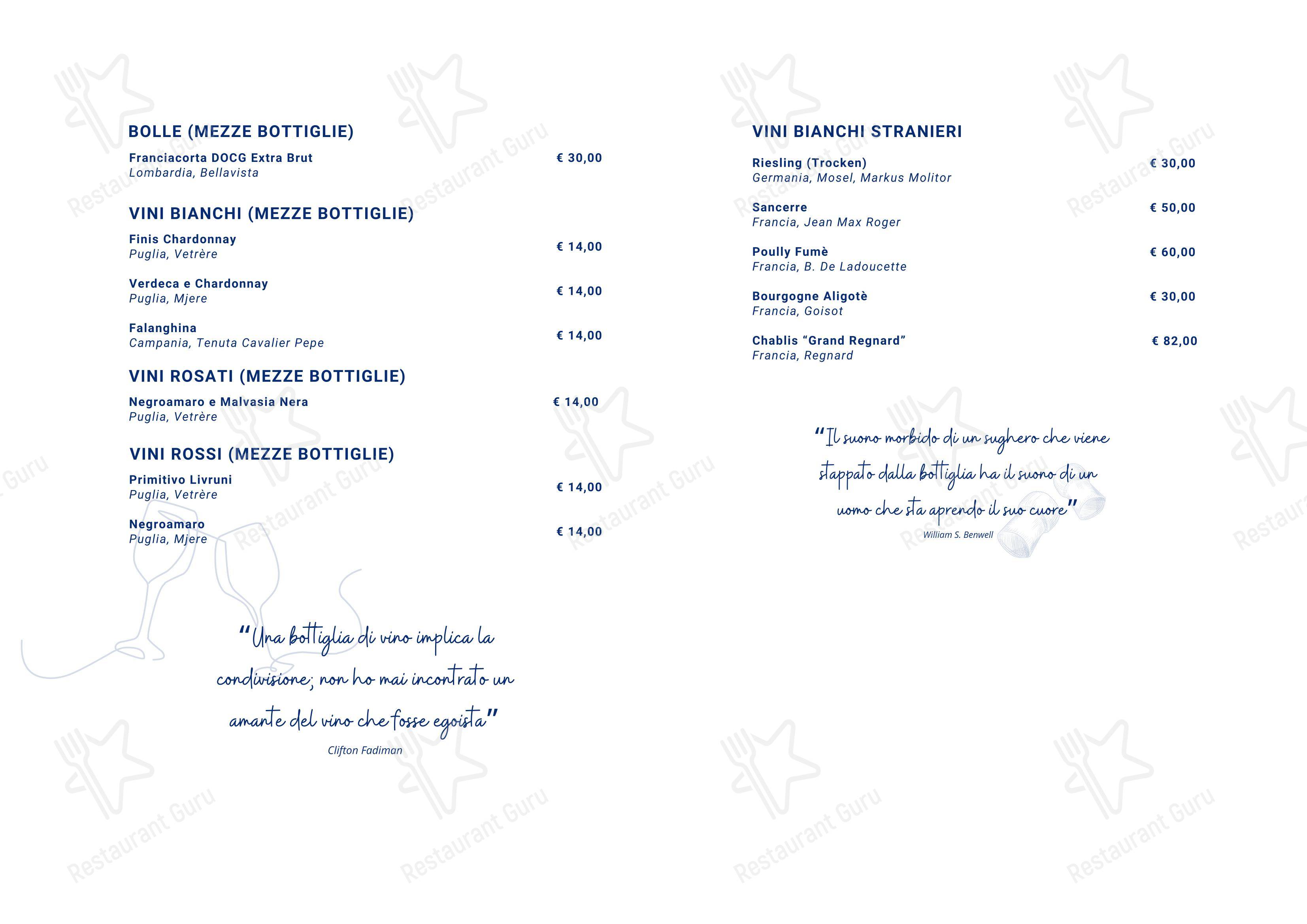 Основное меню per D-light Bistrot pizzeria