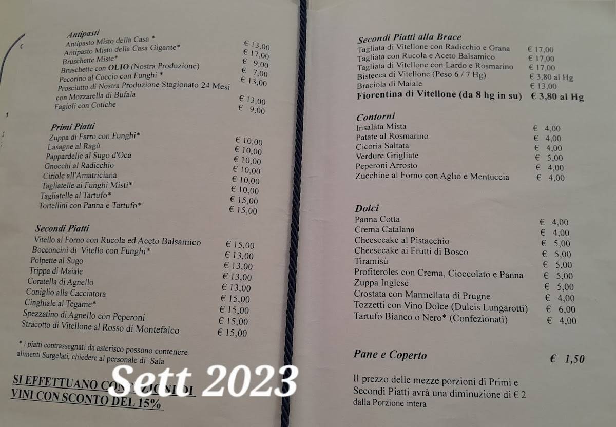 Menu di Ristorante Da Massimo 