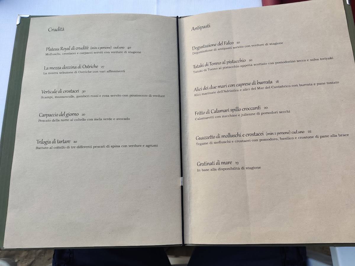 Menu di Ristorante FALCO Vallugola 