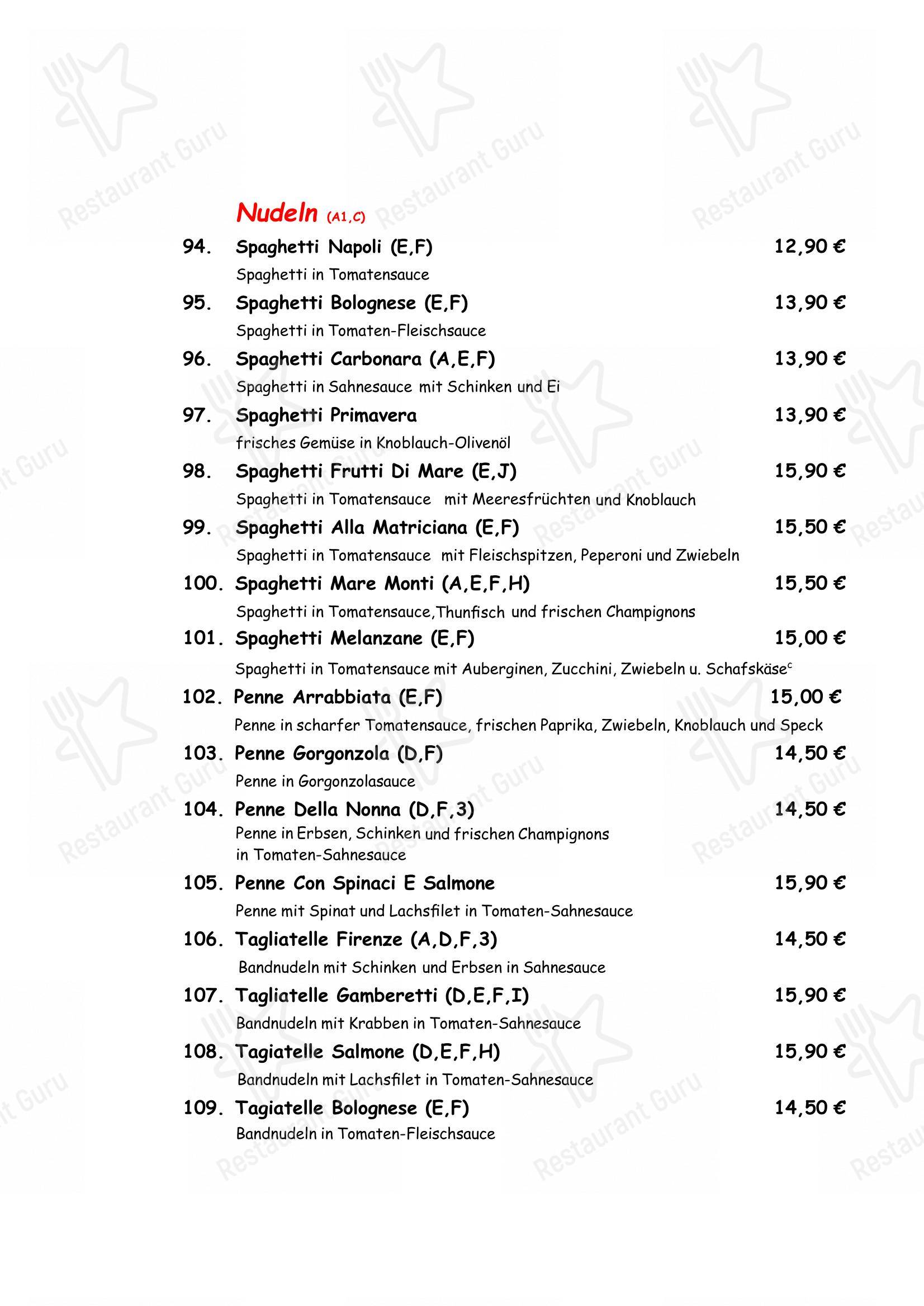 Menu bar pour Ristorante Firenze dans Ritterhude