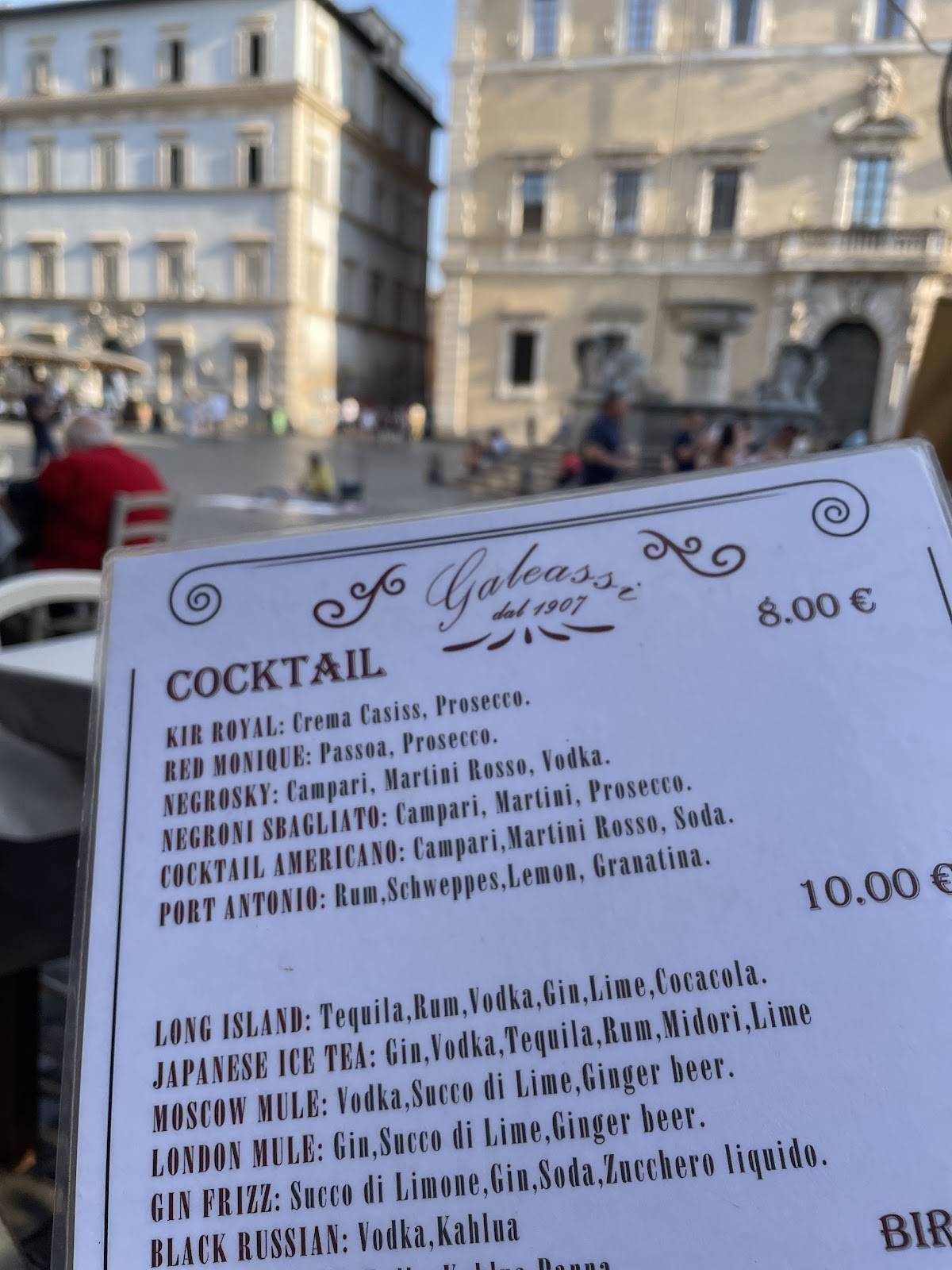 Menu di Osteria Galeassi 1907 Trastevere 