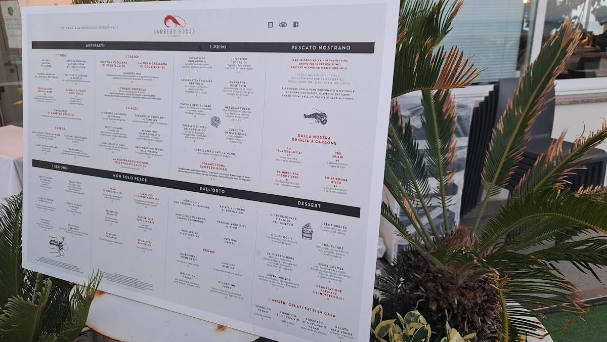 Menu di Ristorante Gambero Rosso Riccione 