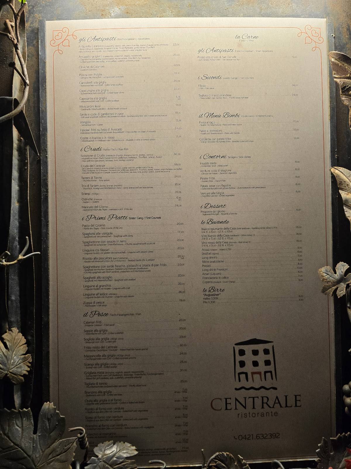 Menu di Ristorante Il Centrale 