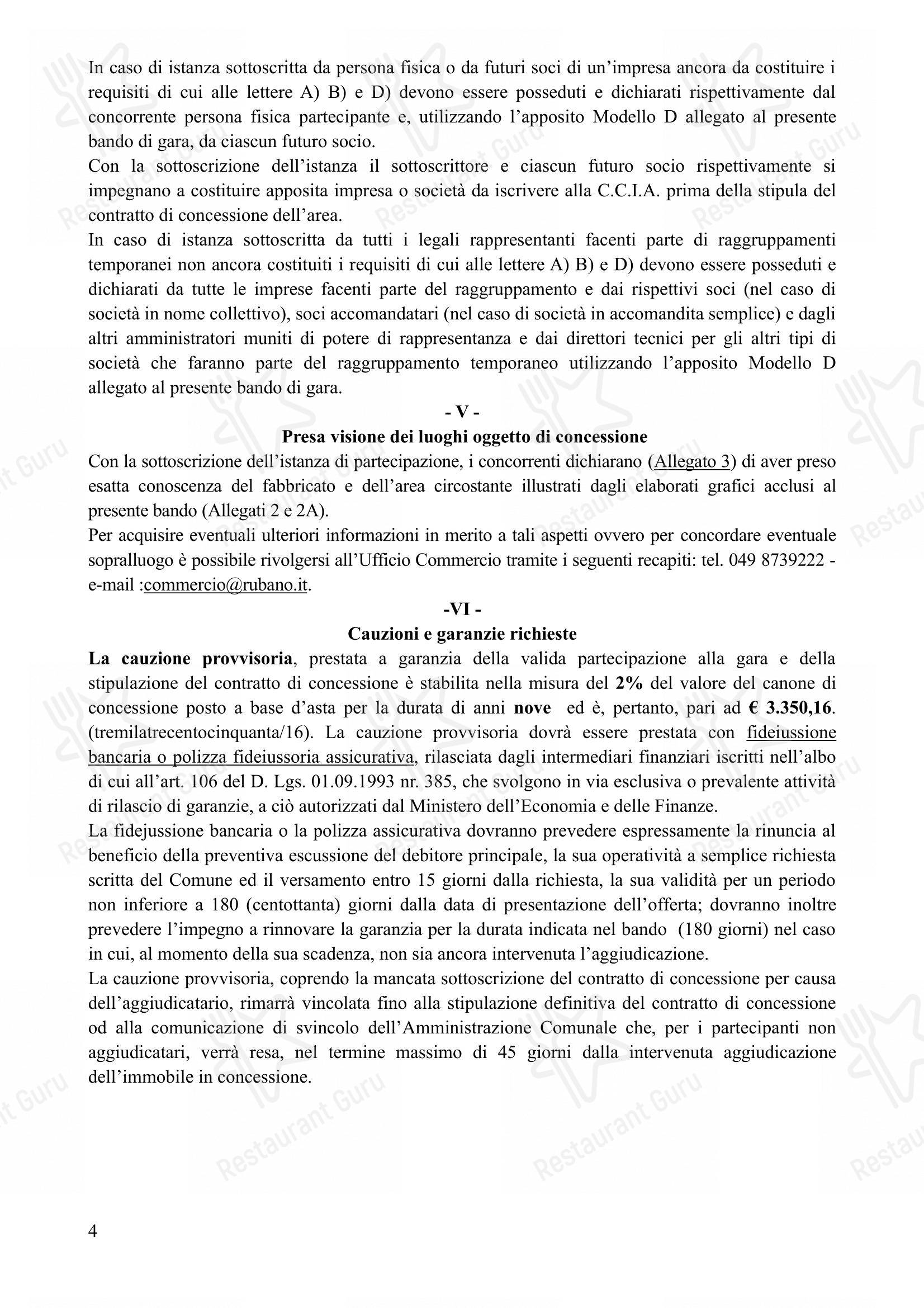 Menu di Il Venexino - Nonsolocaffè - Menu