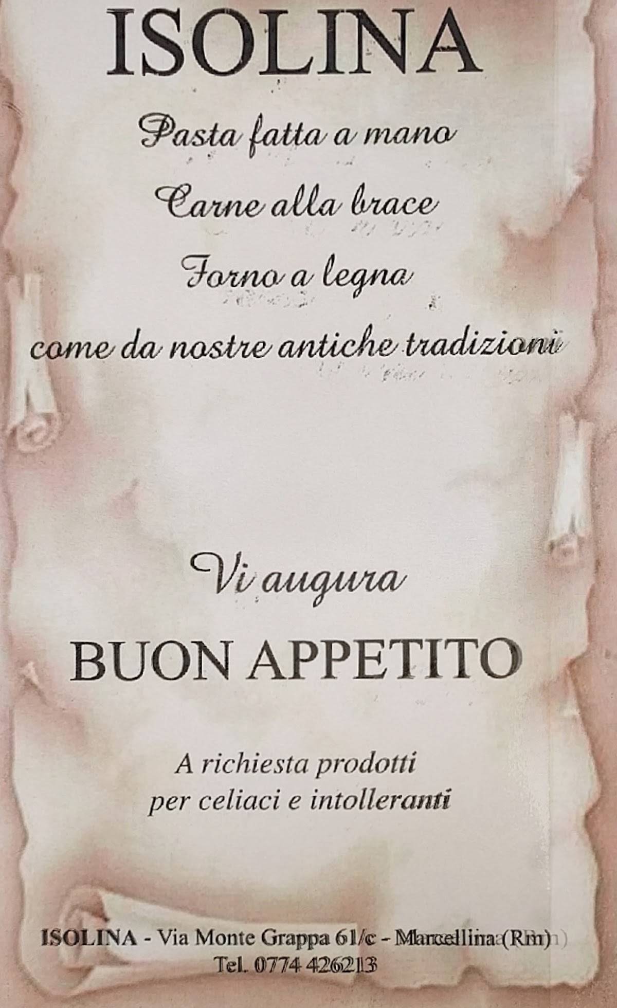 Menu di Ristorante Isolina