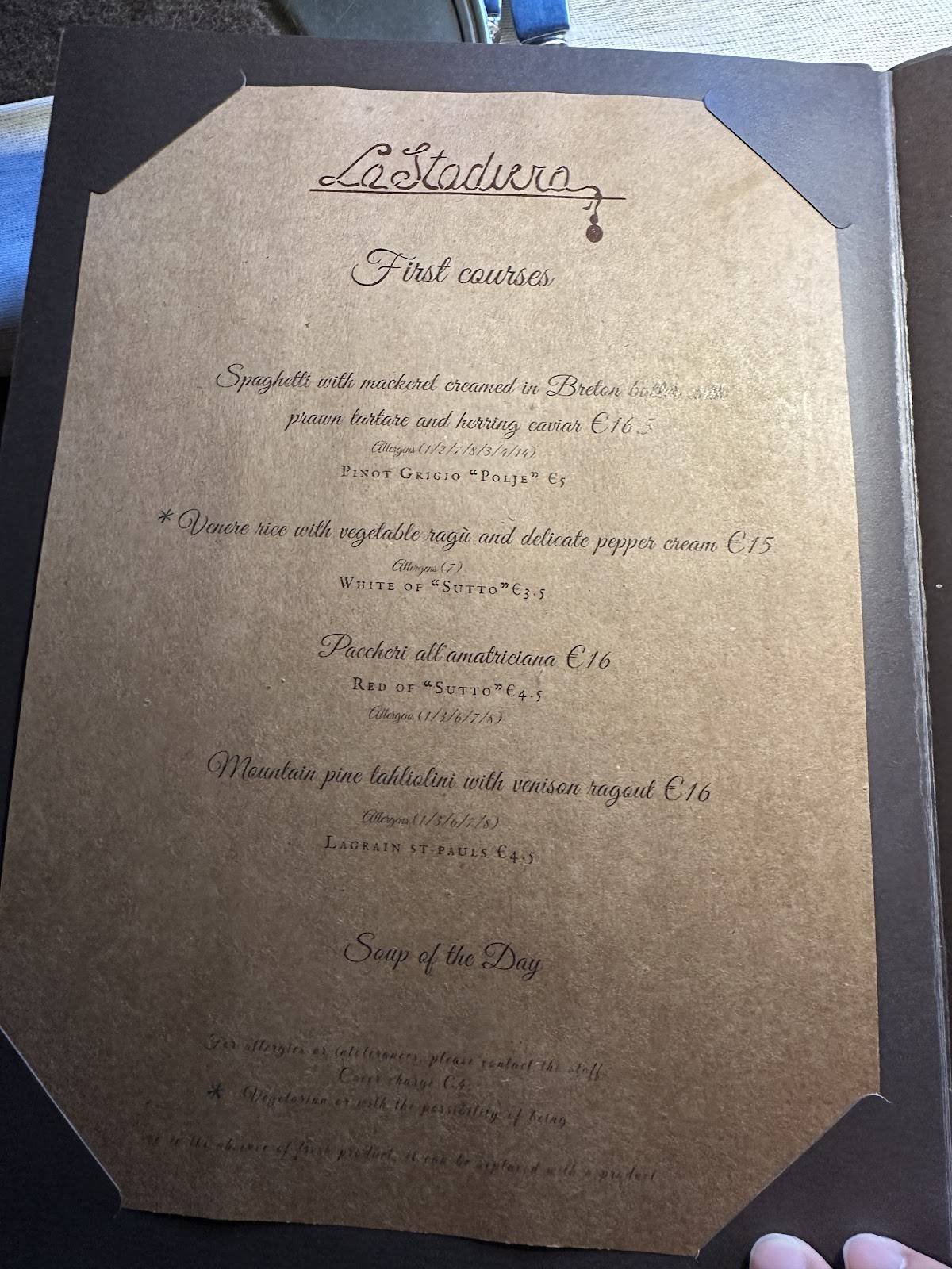 Menu di Ristorante La Stadiera 