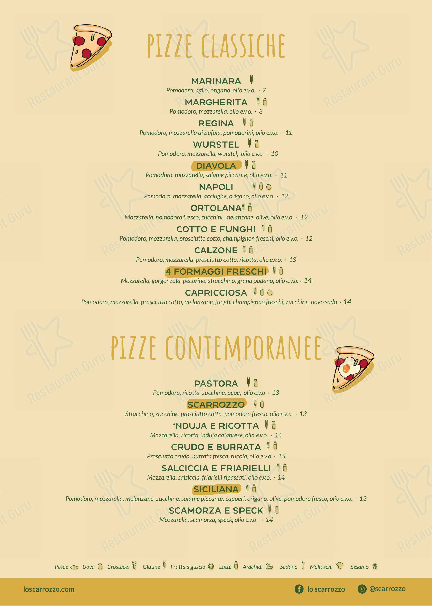 Ristorante Lo Scarrozzo in Follonica - Menu