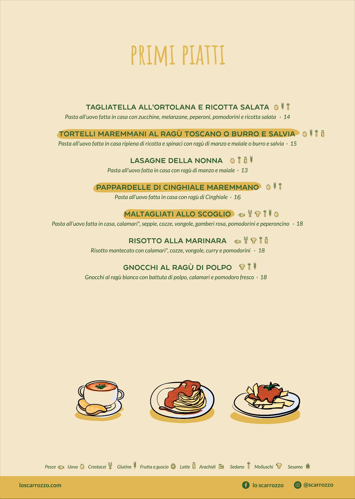 Menu di Ristorante Lo Scarrozzo 