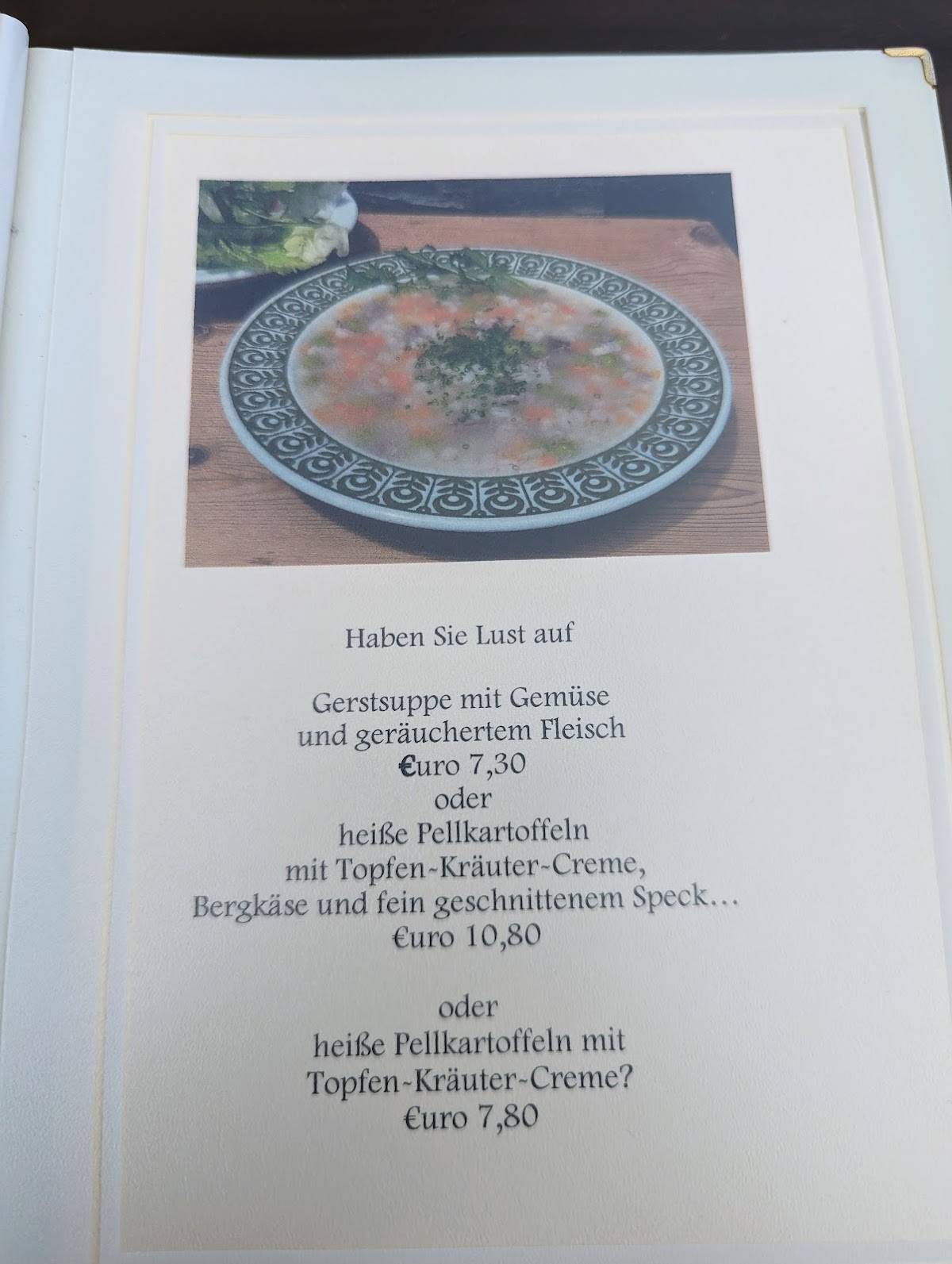 Menu di Ristorante Mutkopf 