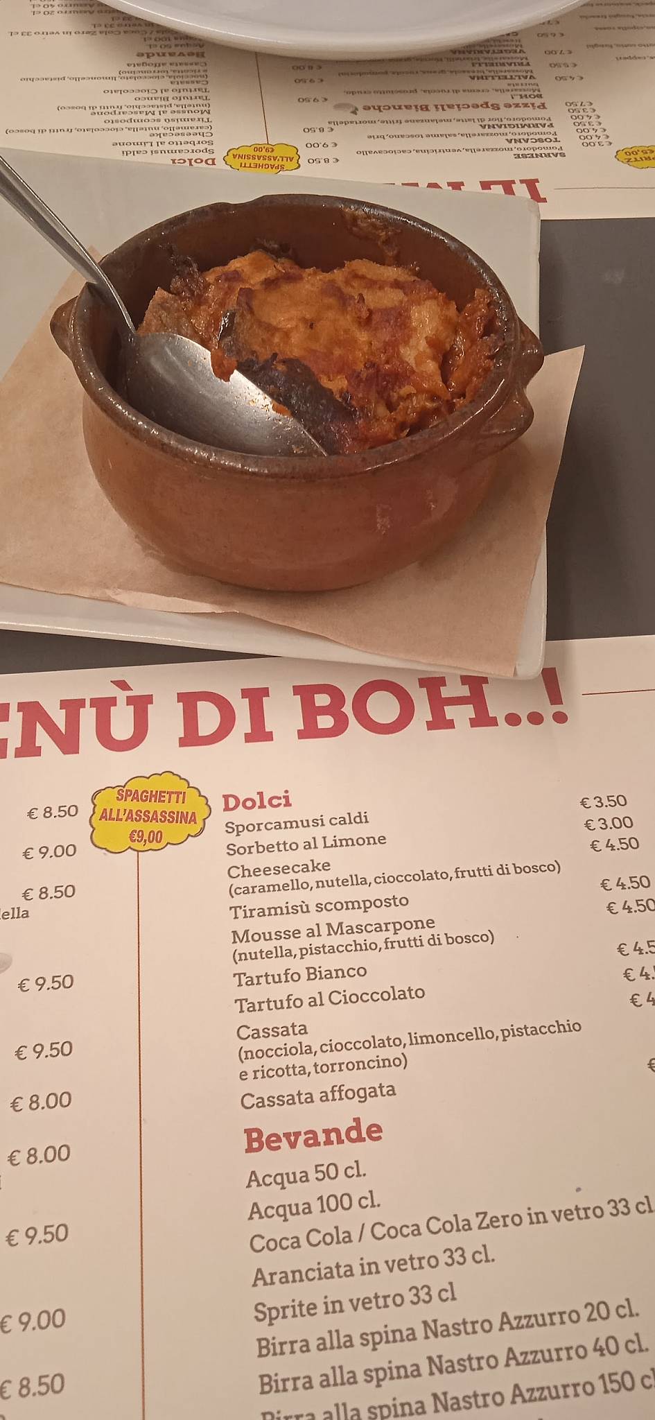 Menu di Pizzeria Boh 