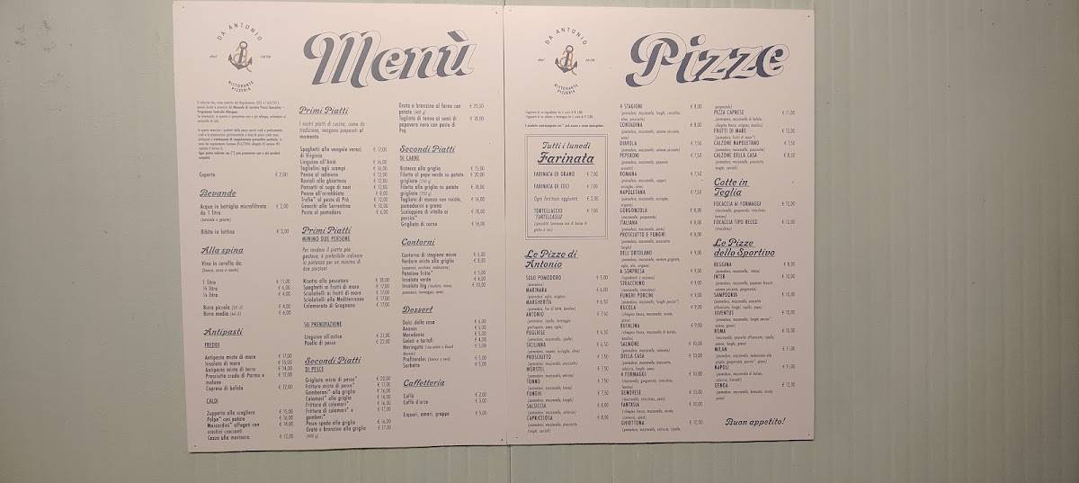 Menu di Ristorante Pizzeria Da Antonio