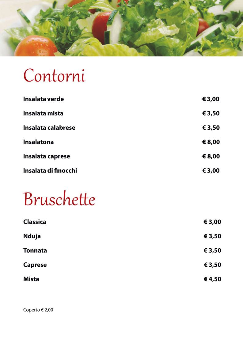 Menu di Ristorante da Cesare 