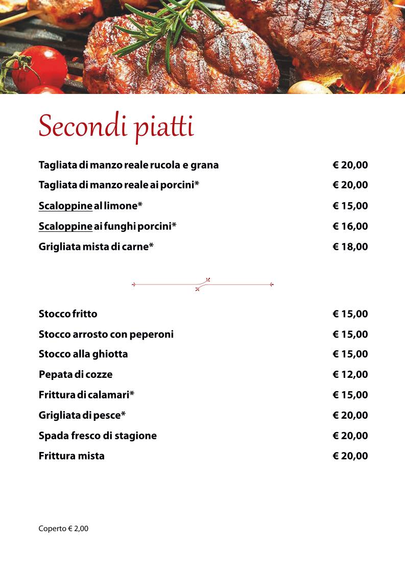 Menu di Ristorante da Cesare 
