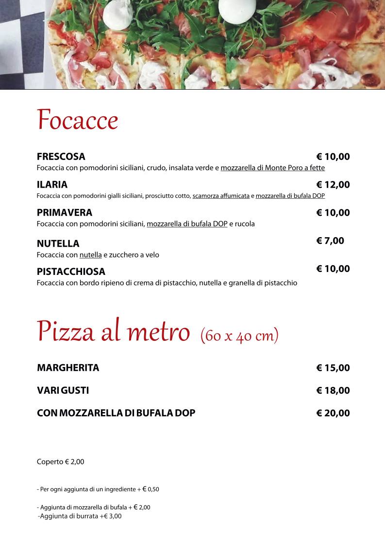 Menu di Ristorante da Cesare 