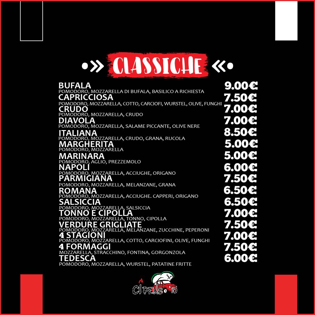 Menu di La Pizzeria del Villaggio 