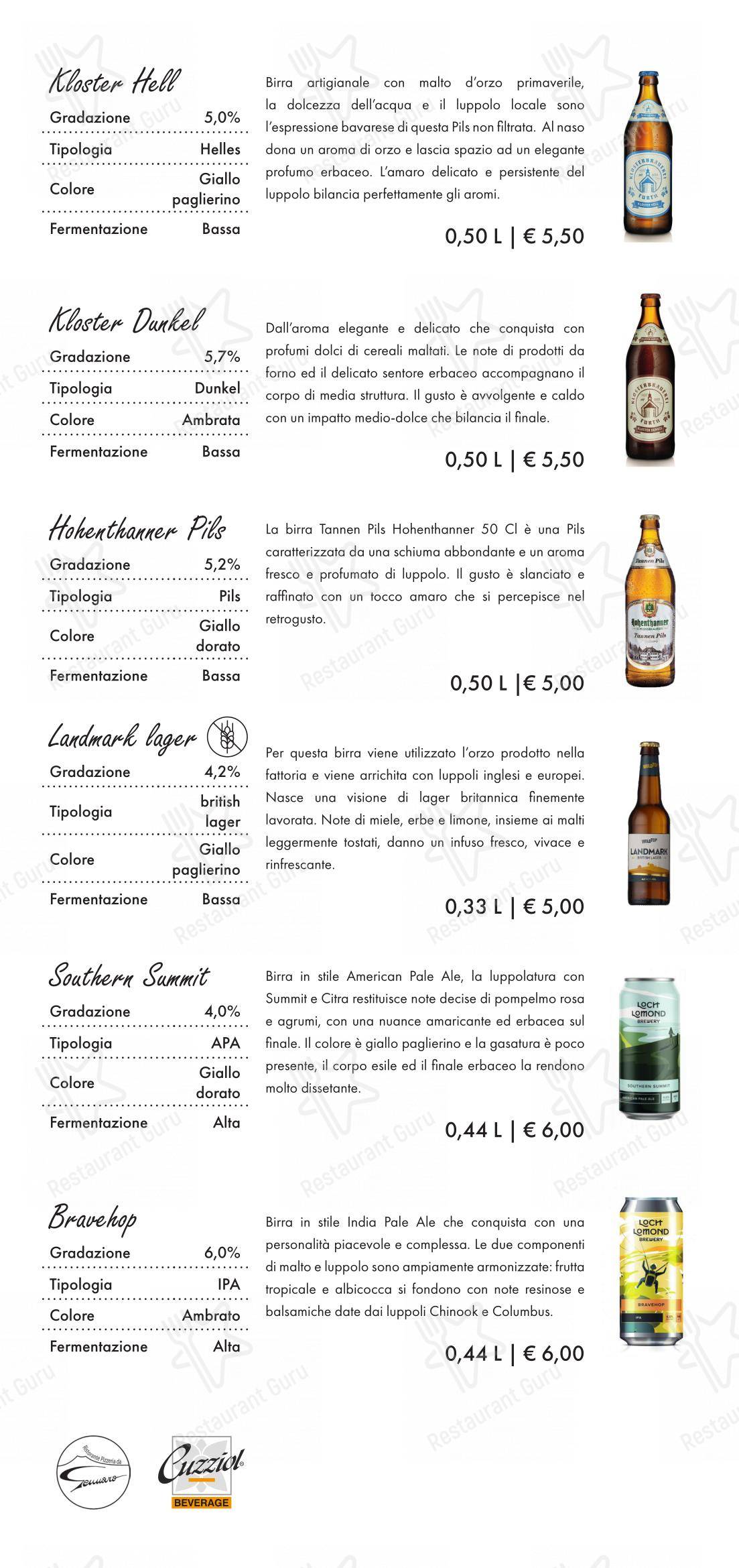 菜单 per Ristorante Pizzeria da Gennaro pizzeria