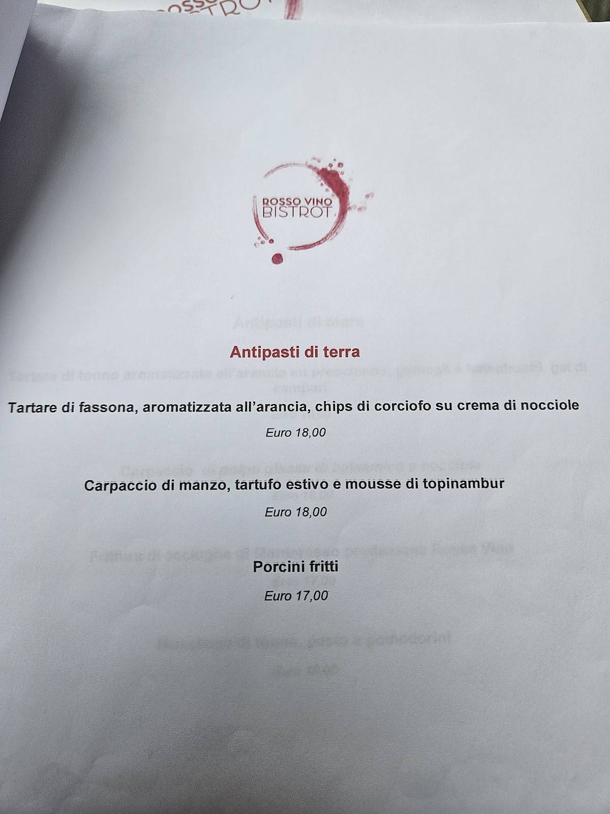 Menu di Rossovino Bistrot 