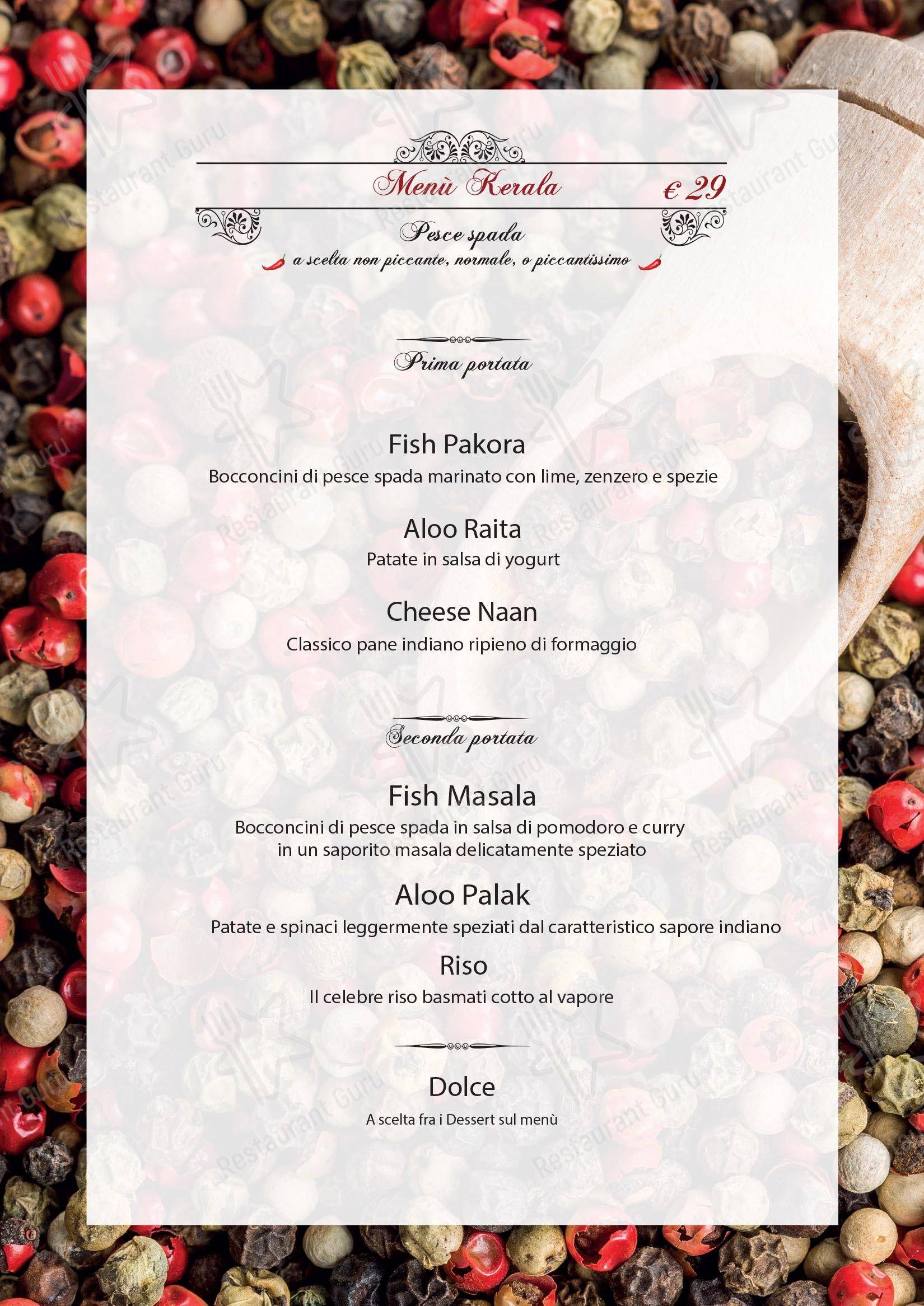 Menu bar per Ristorante Shri Ganesh ristorante