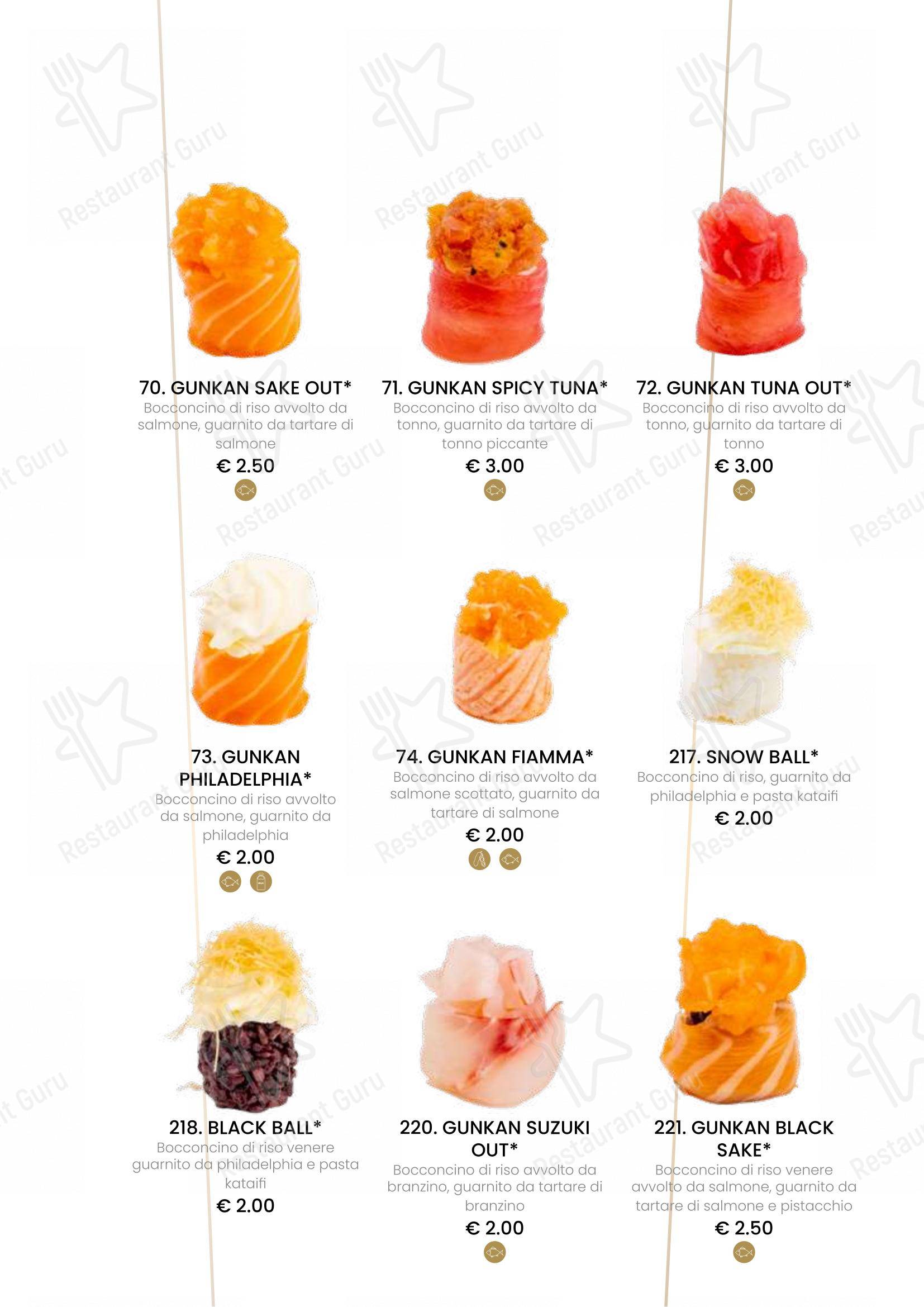 Menu di Ristorante Sushi Yami Vercelli - Menu bar