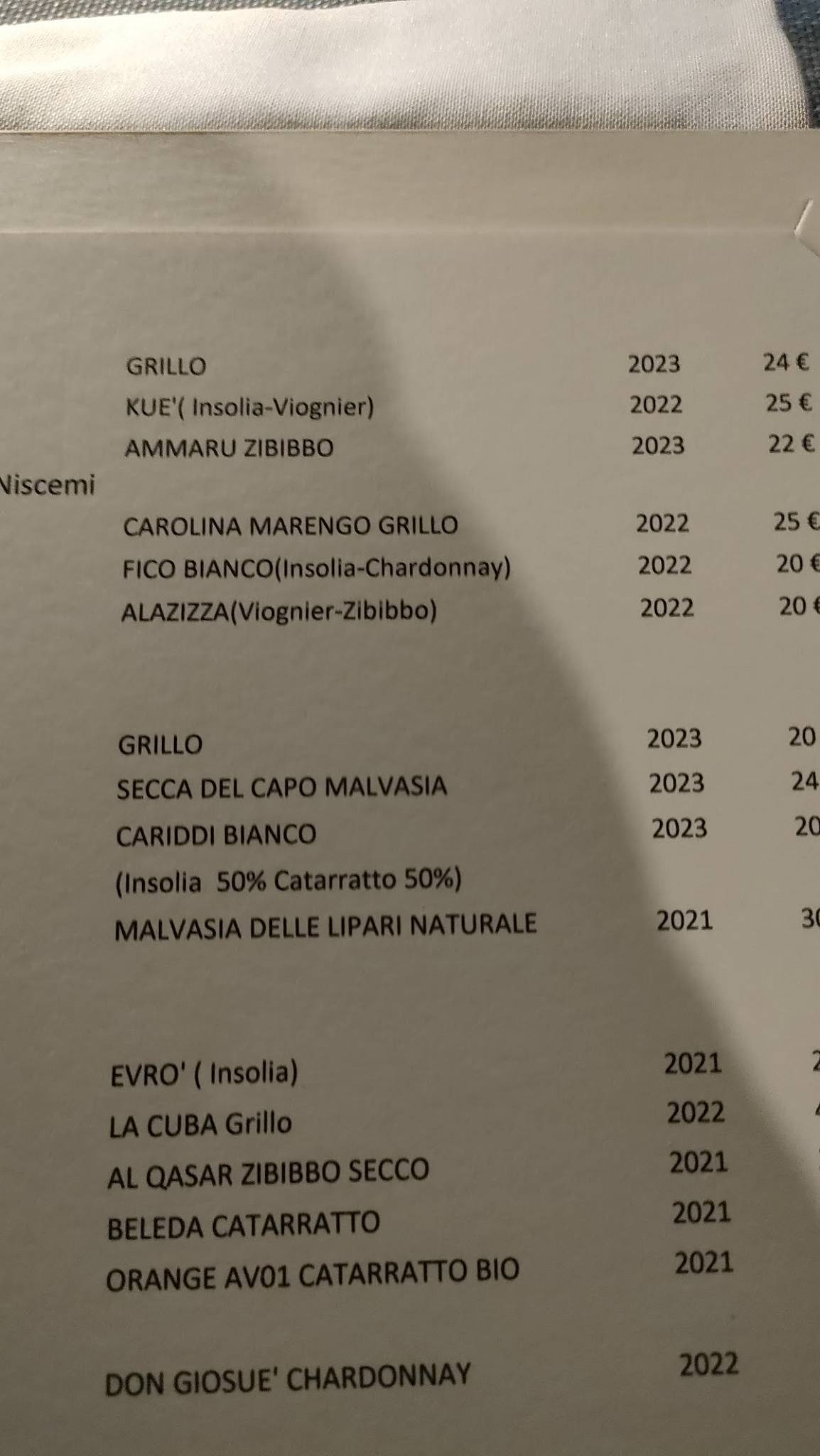 Menu di Ristorante Torre Vecchia 