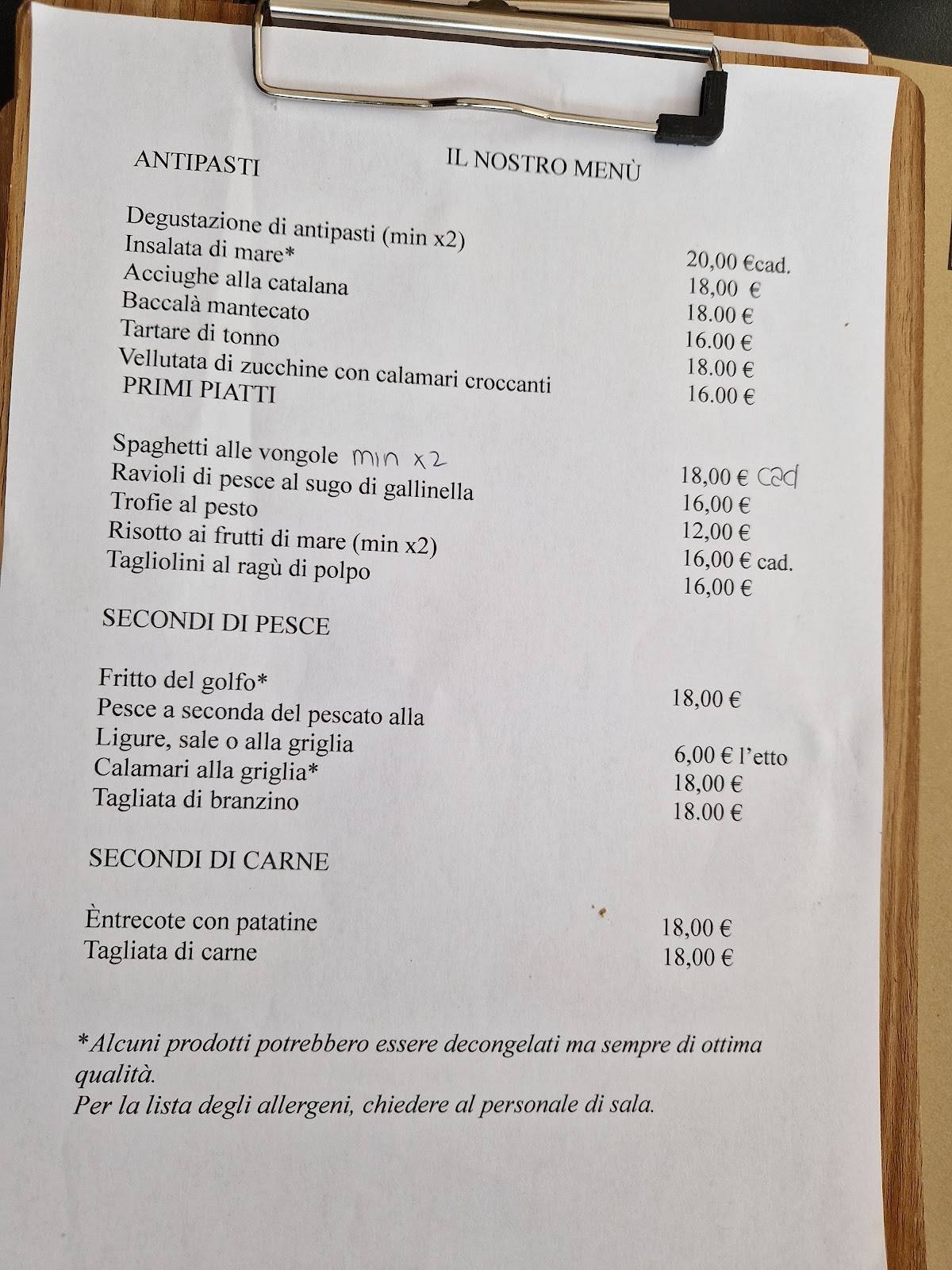 Menu di Ristorante Vecchio Borgo 