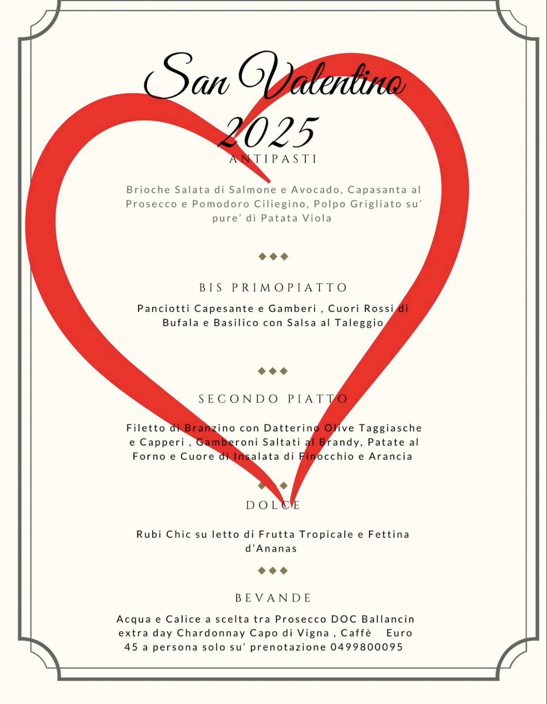 Menu di Ristorante Villa Iris 