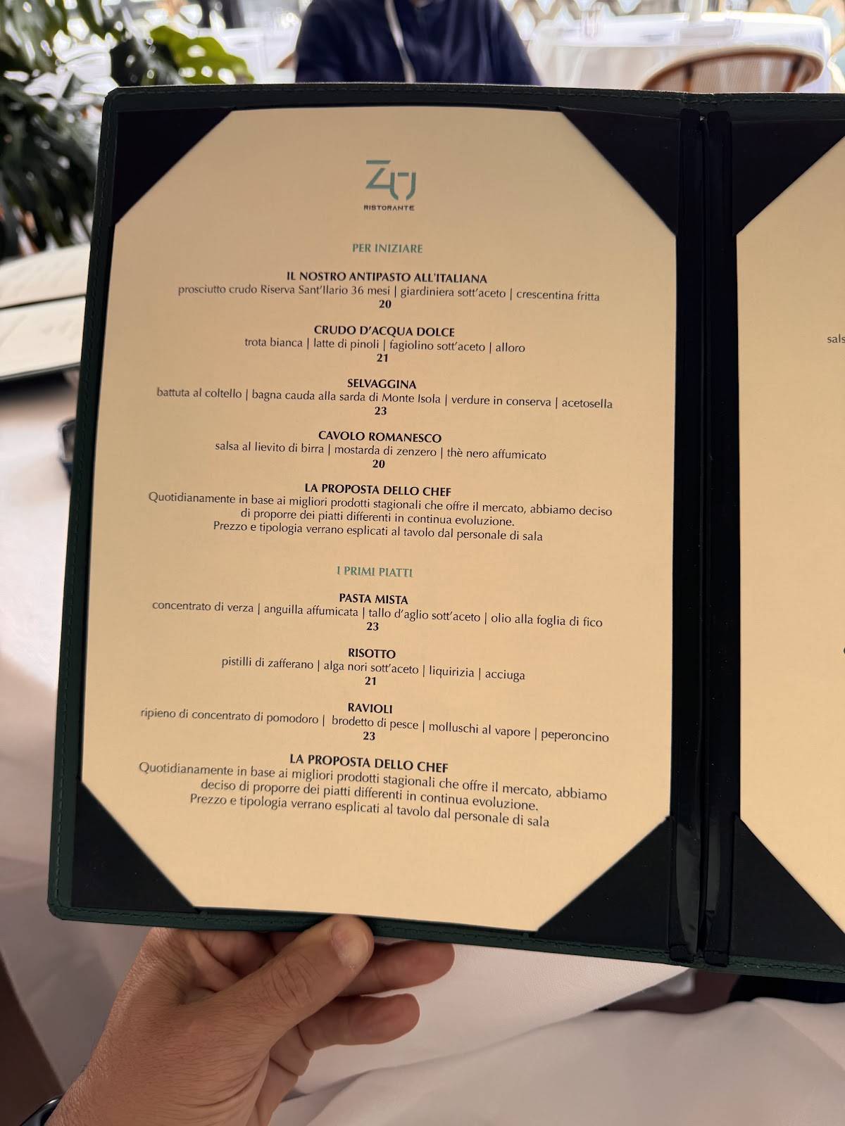 Menu di Ristorante Zù 