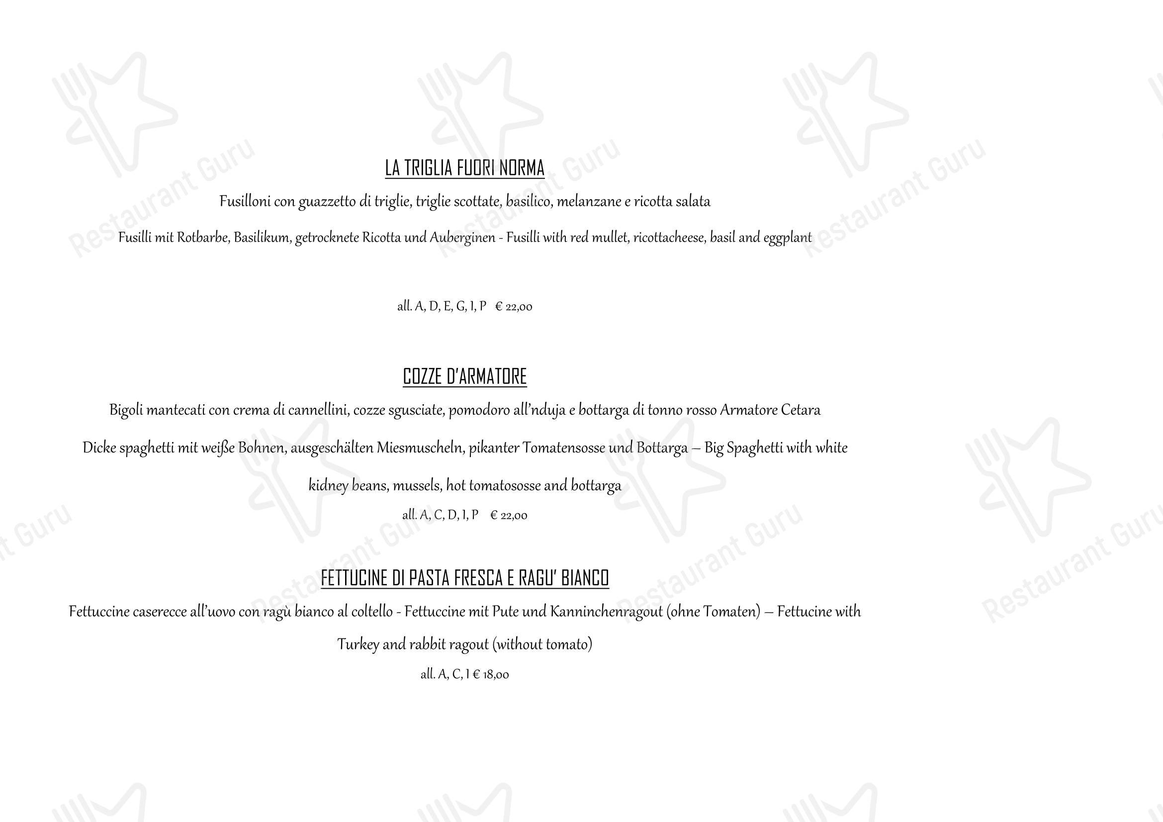 Menu bar per Ristorante da Buso in Caorle