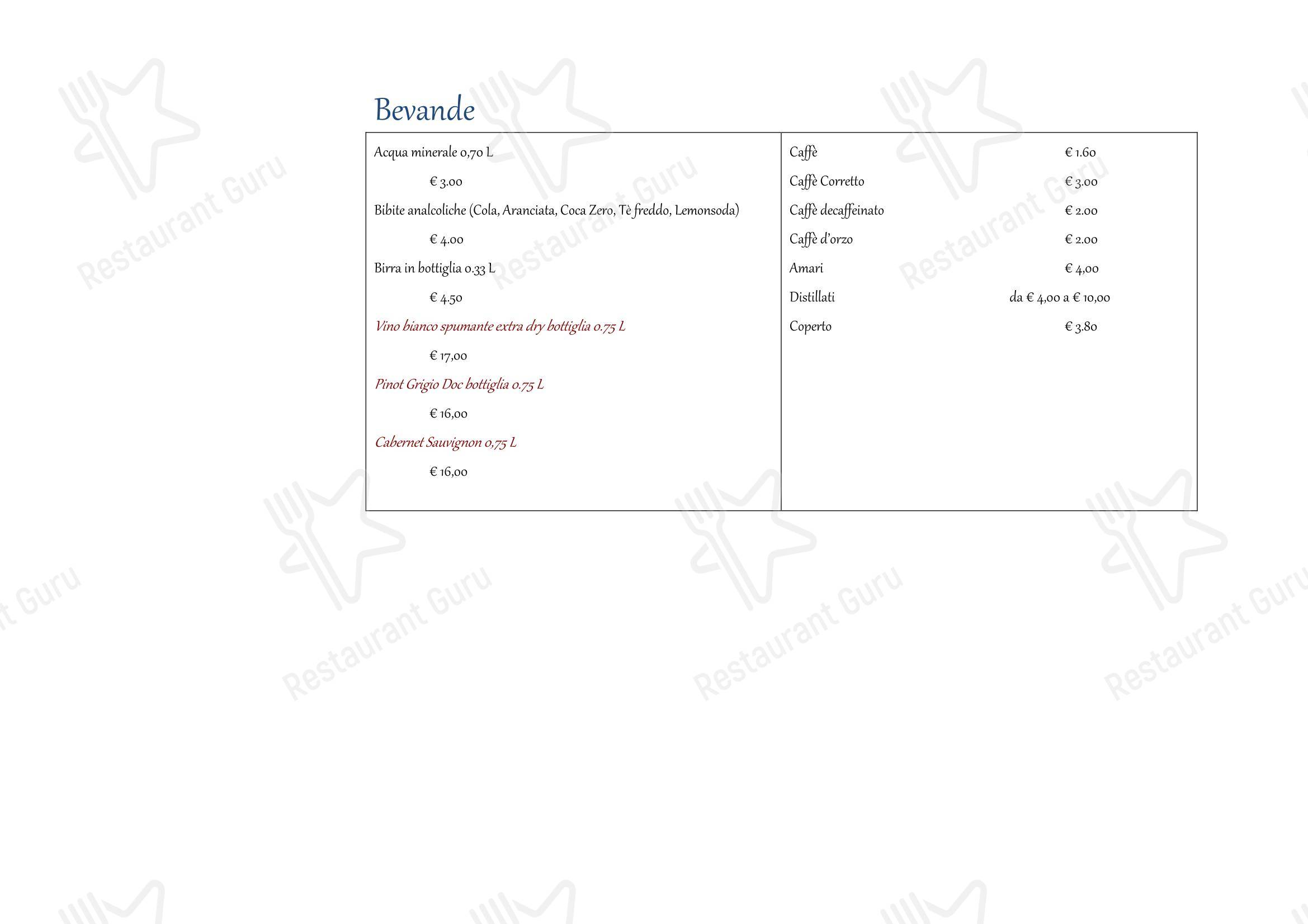 Menu bar per Ristorante da Buso ristorante