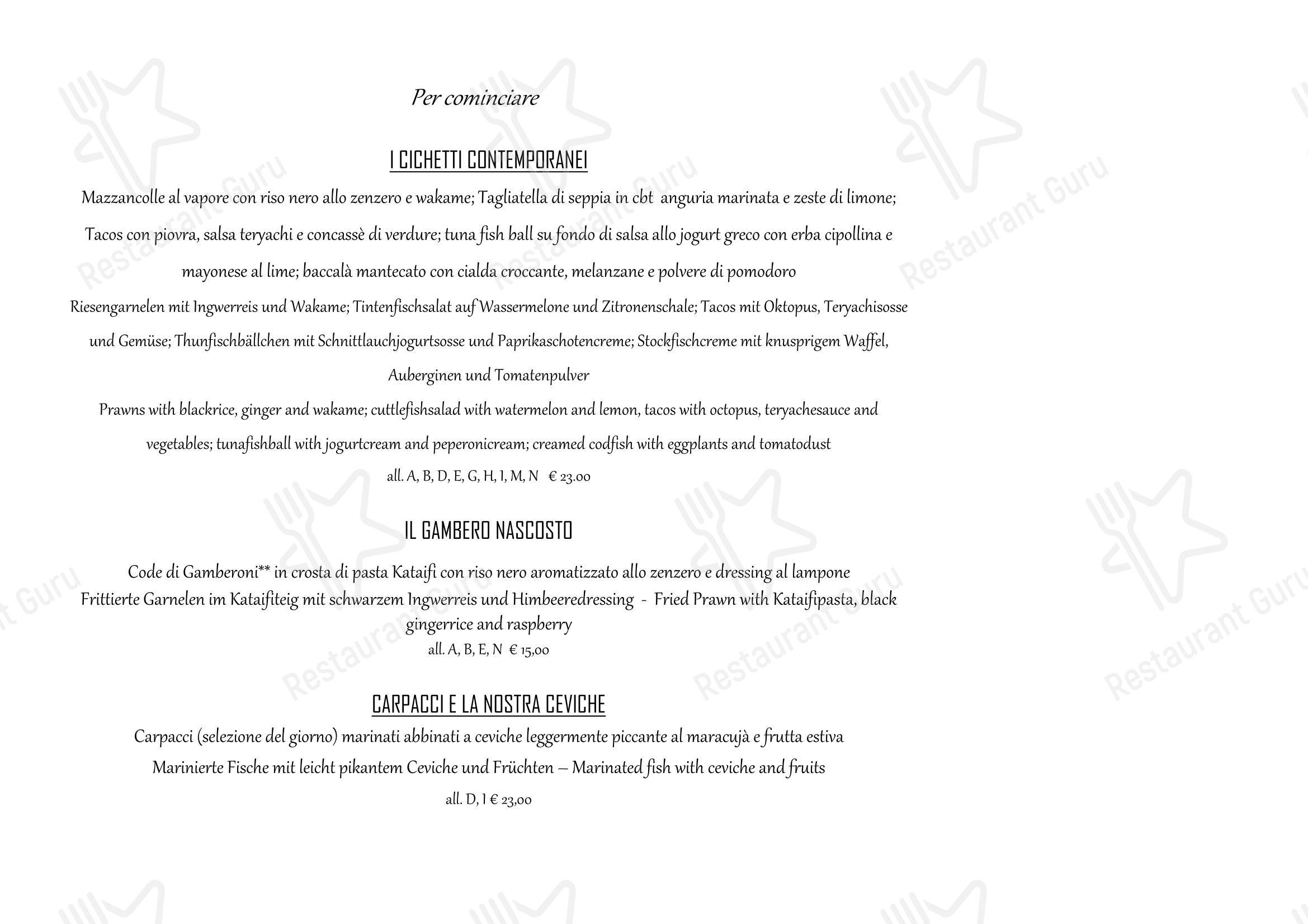 Menu bar per Ristorante da Buso in Caorle