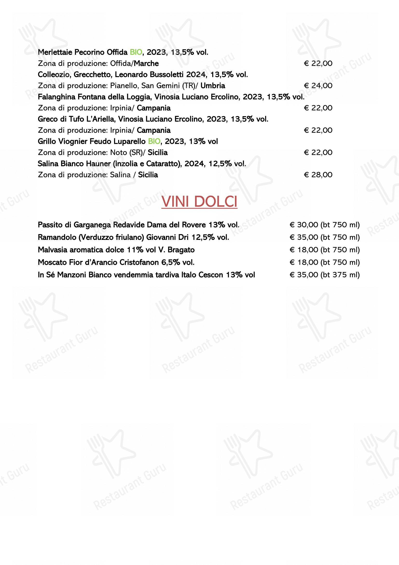 Menu di Ristorante da Buso - Основное меню