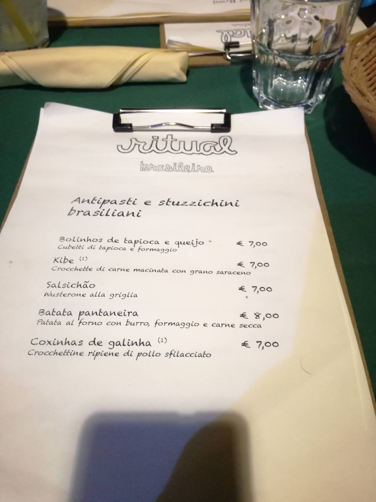 Menu di Ritual Ristorante Brasiliano 