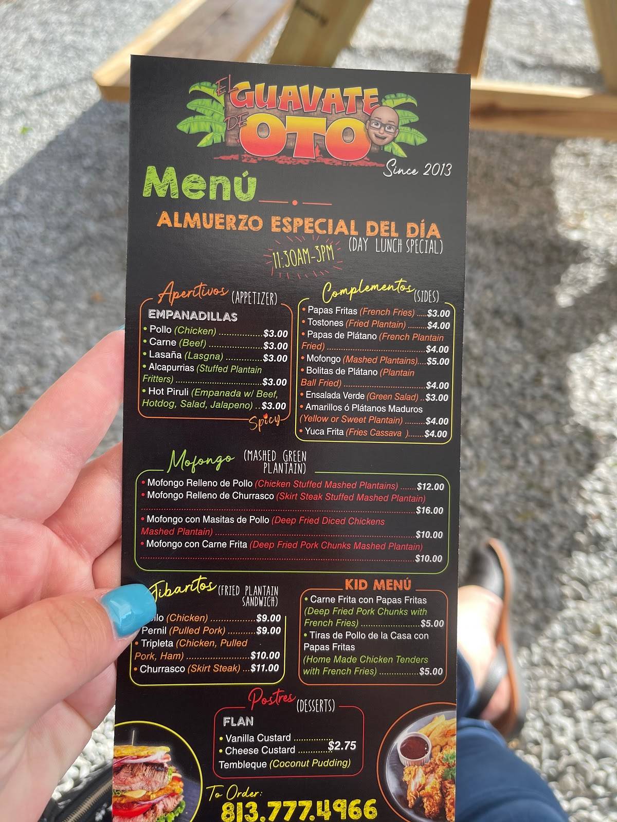 Menu at El Guavate de Oto restaurant, Riverview