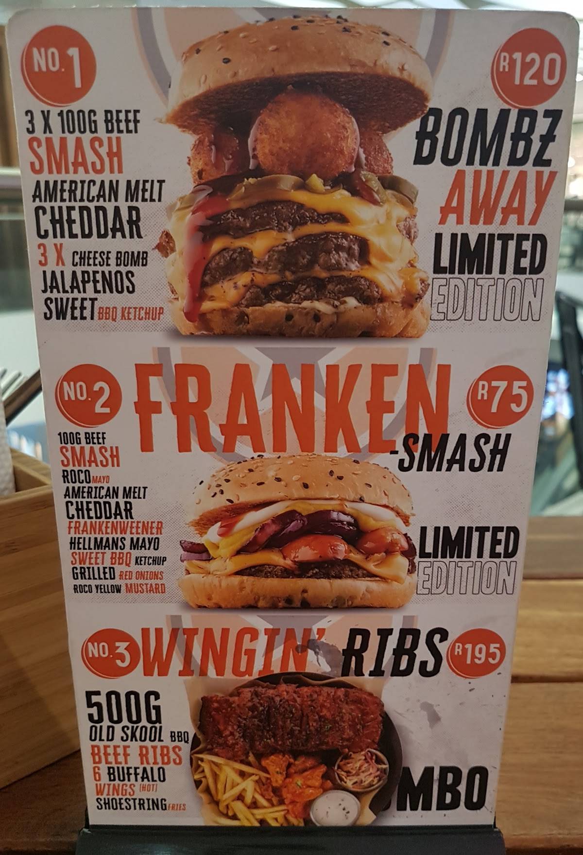 Menu at Nelson Mandela Square Halaal restaurant, Sandton