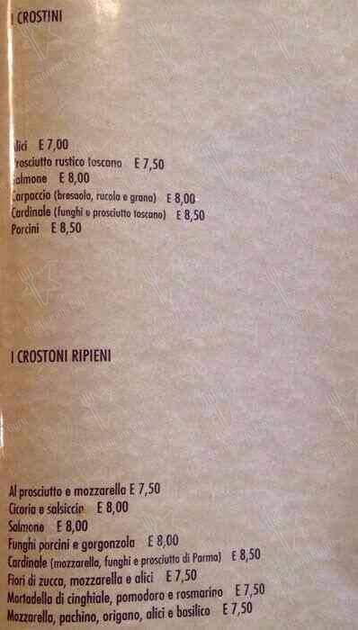 Menu di Perbacco 