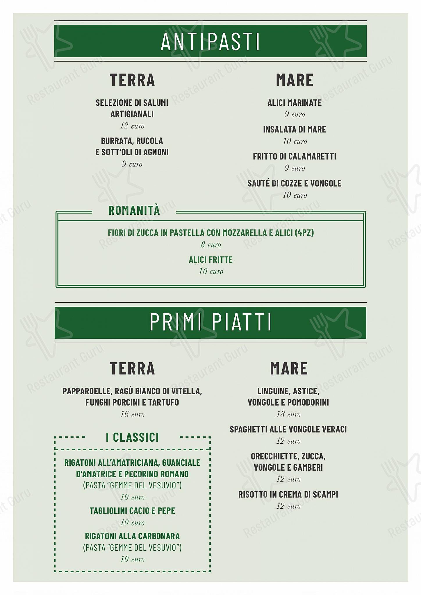 Guarda il menu di Taverna Cestia Roma