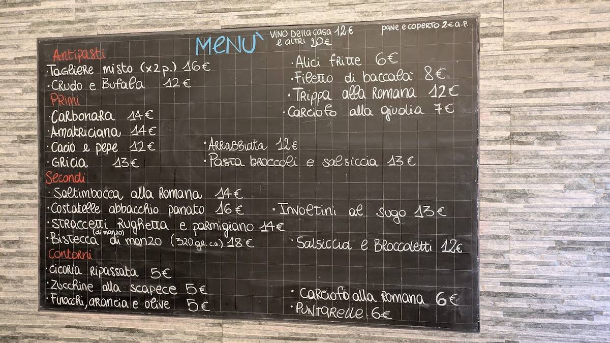 Menu di Trattoria Madre Garbatella 