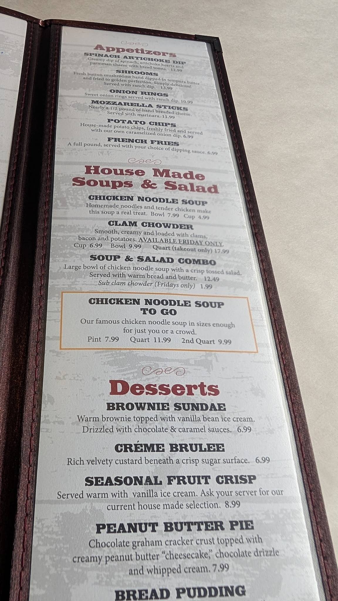 Carta del restaurante Roosters Country Kitchen, Pendleton, Southgate