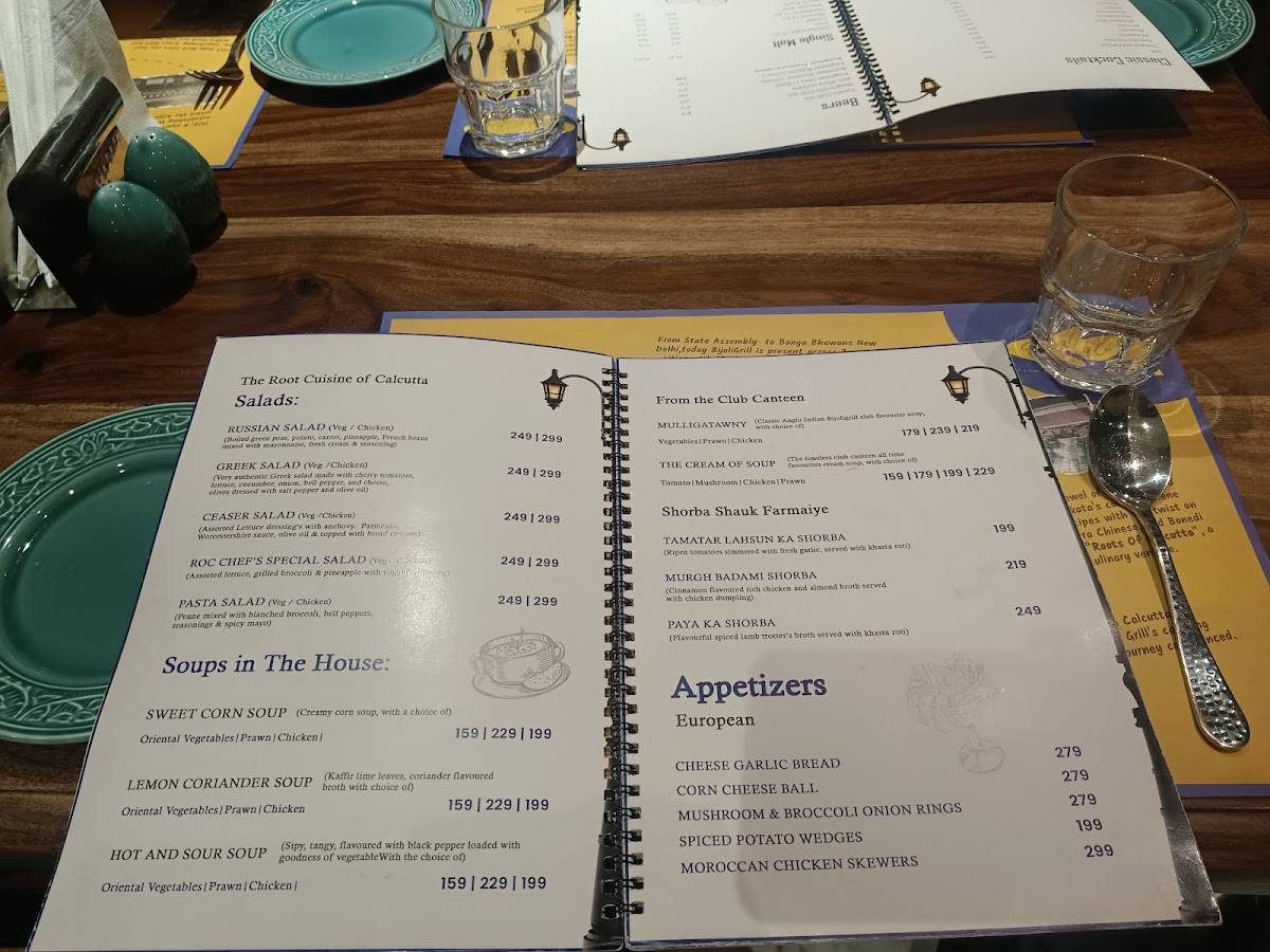 Roots of Calcutta menu