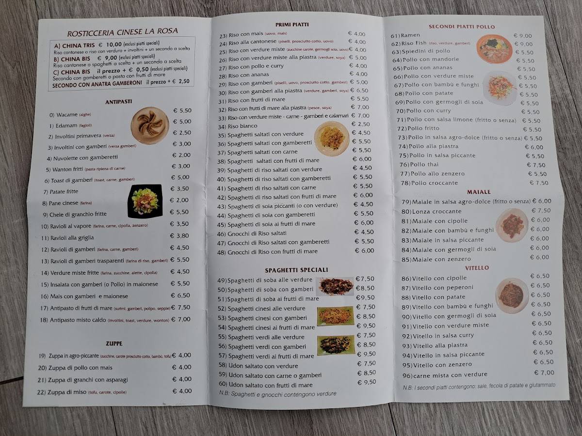 Menu di Rosticceria Cinese La Rosa 