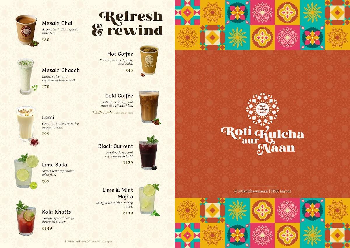 Roti Kulcha aur Naan menu