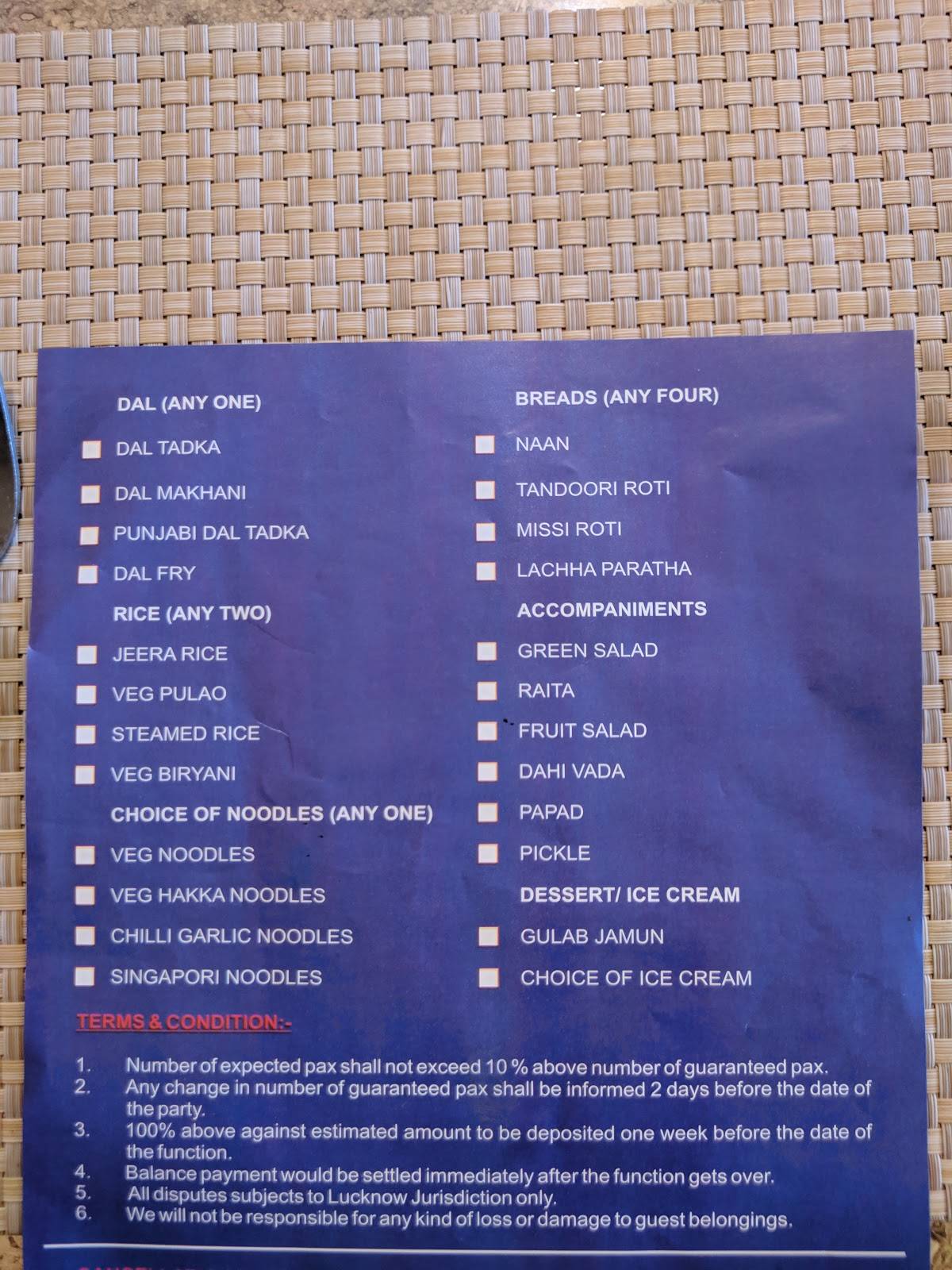 Royal'z Pepper A Fine Dine Restaurant & Banquet menu