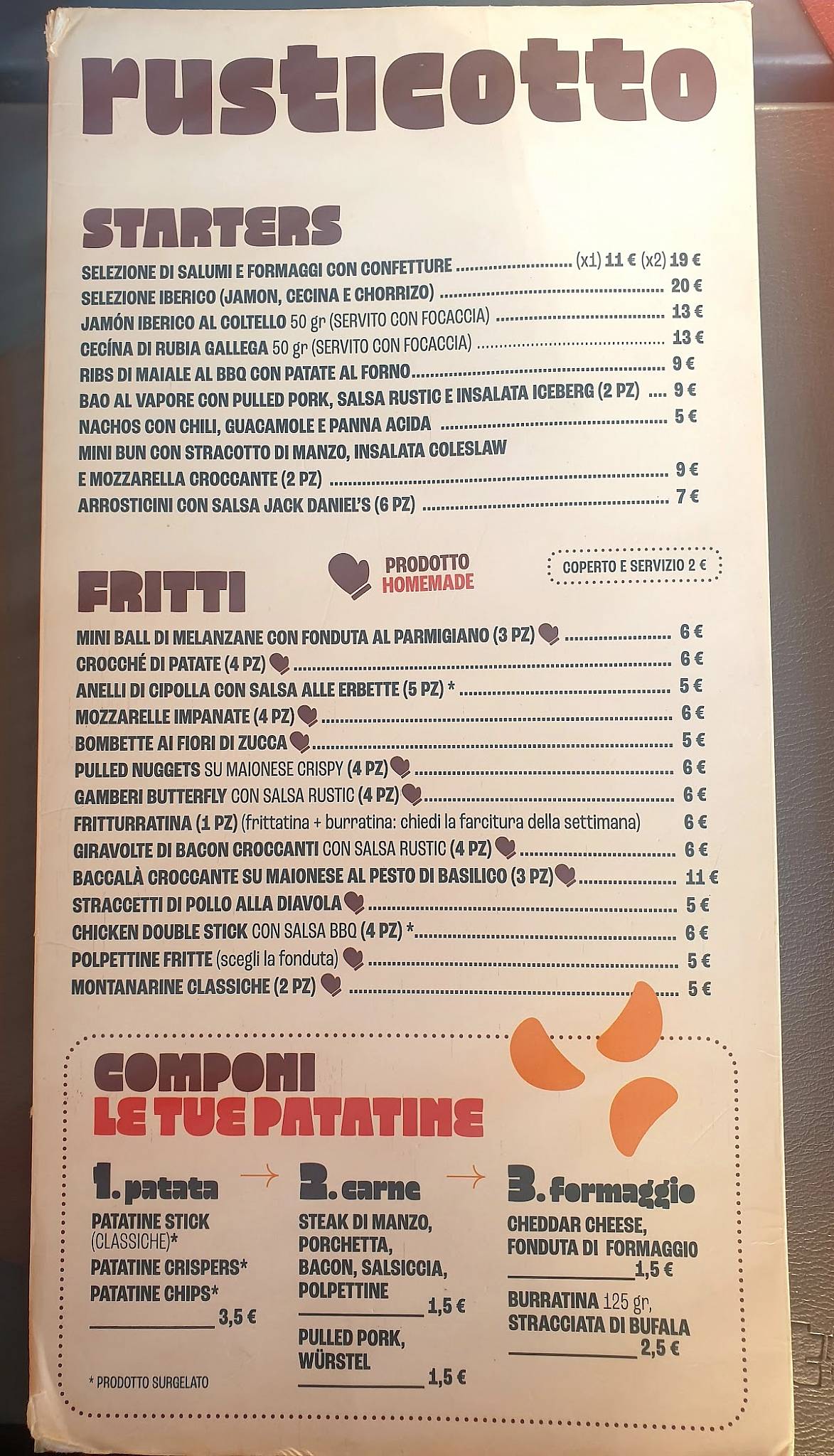 Menu di Rusticotto 