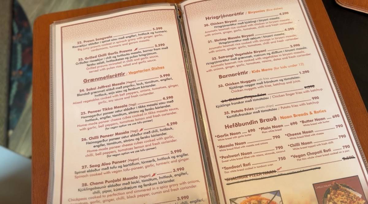Menu de SHALIMAR PAKISTANI CUISINE
