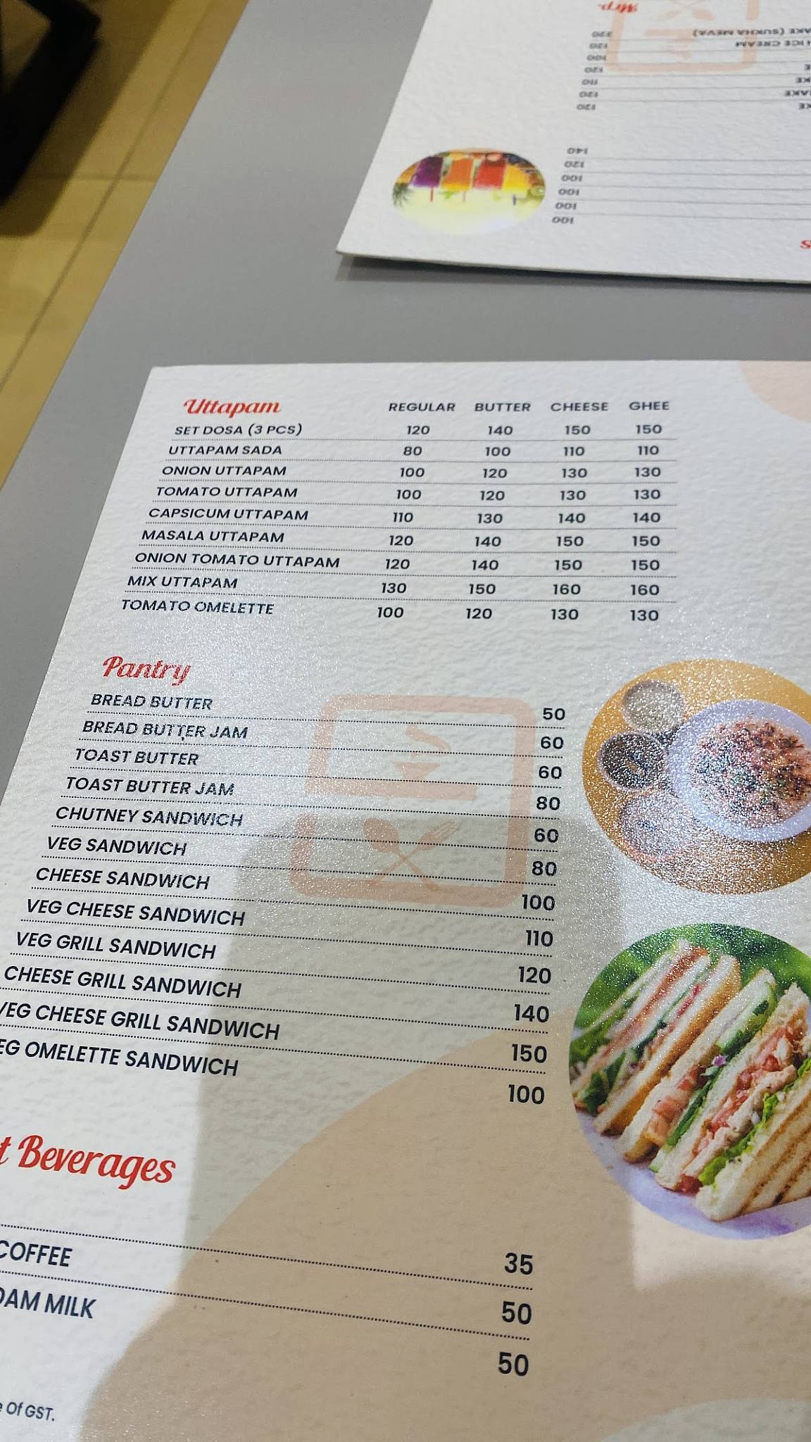 Shree Laksshmi Restaurant - The South Indian Cafe menu