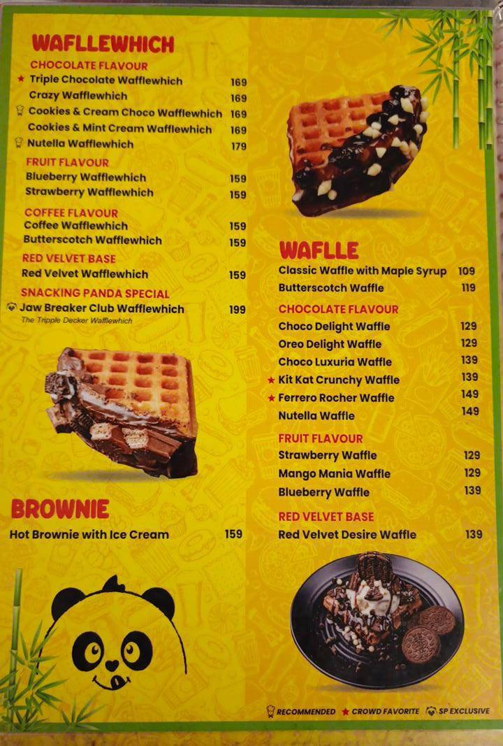 SNACKING PANDA menu