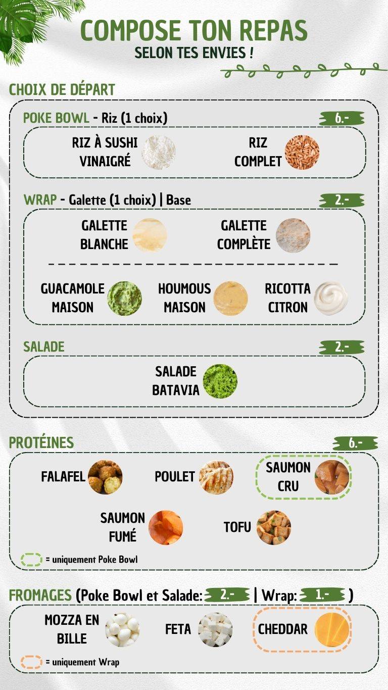 Menu di SRAPS Poke Bowls • Wraps • Salades 