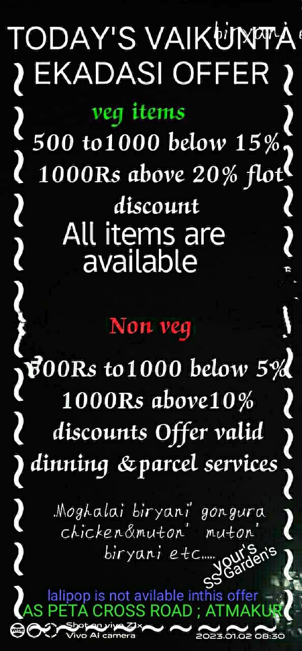 SS FAMILY RESTAURENT A/C menu